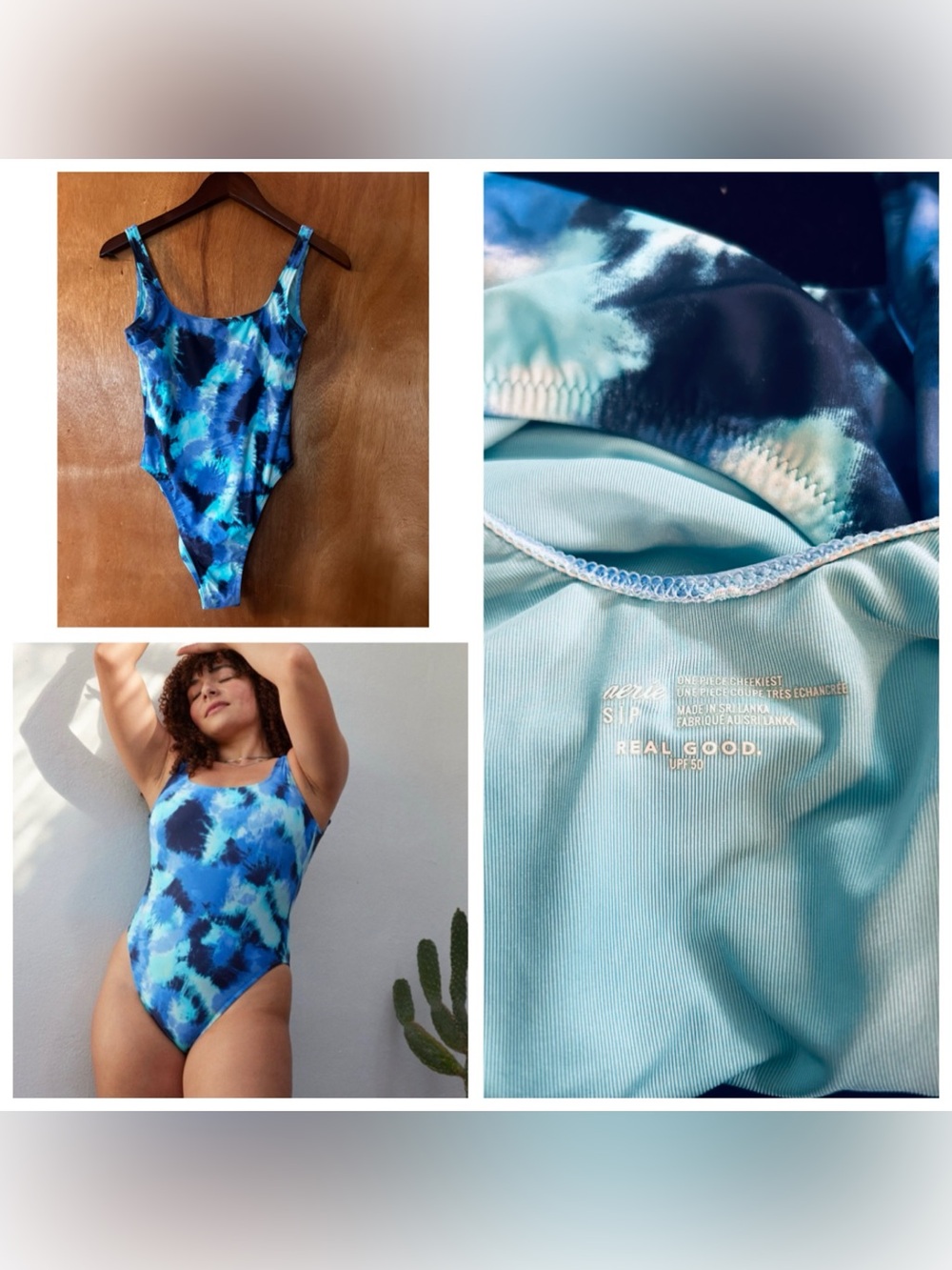 Aerie Babewatch tie-dye one-piece S